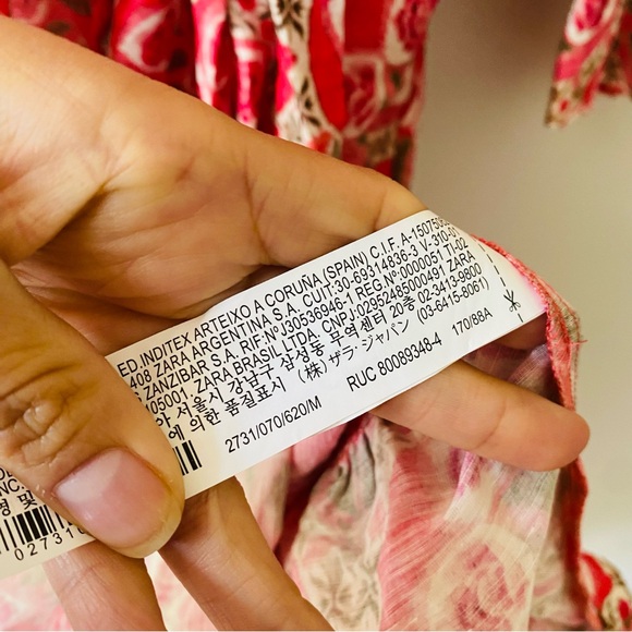 New Zara Linen Floral Button Down Size Medium Midi Dress - Picture 6 of 10